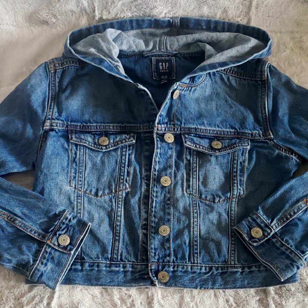 Gap Jean Jacket, hooded, girls XL